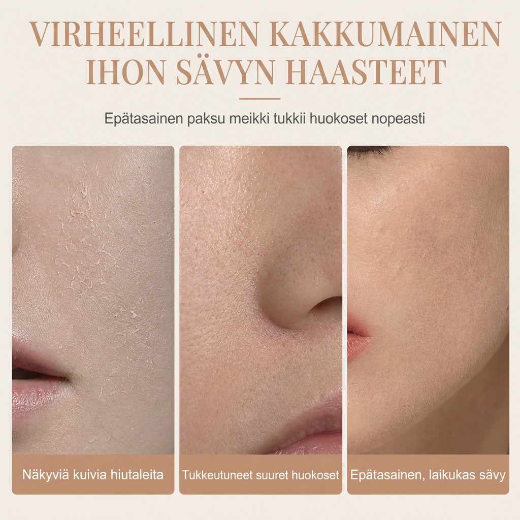 2-in-1 korkeapeittämäinen meikkivoidetanko