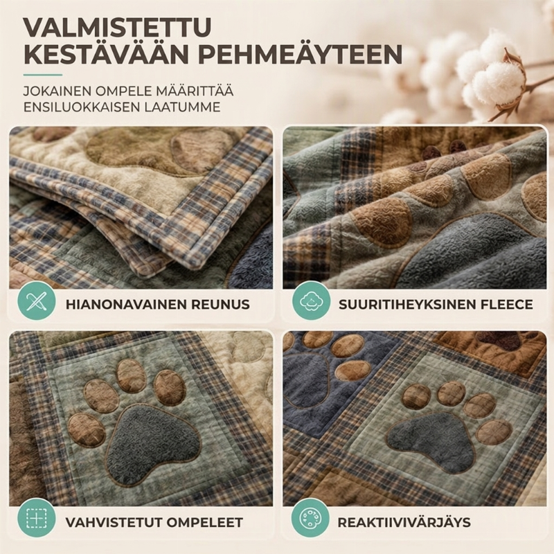 🐾 Suloinen Tassunjälki Peitto – Pehmeä Flanellihuopa Kodikkaisiin Hetkiin