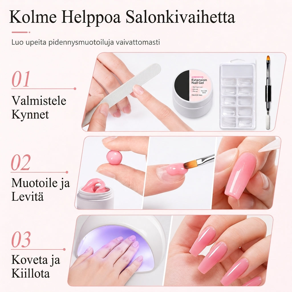 Tarttumaton kiinteä muotoilugeeli kynsien pidennykseen
