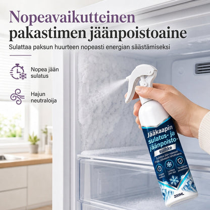 Jääkaapin ja pakastimen sulatus- ja jäänpoisto-suihke