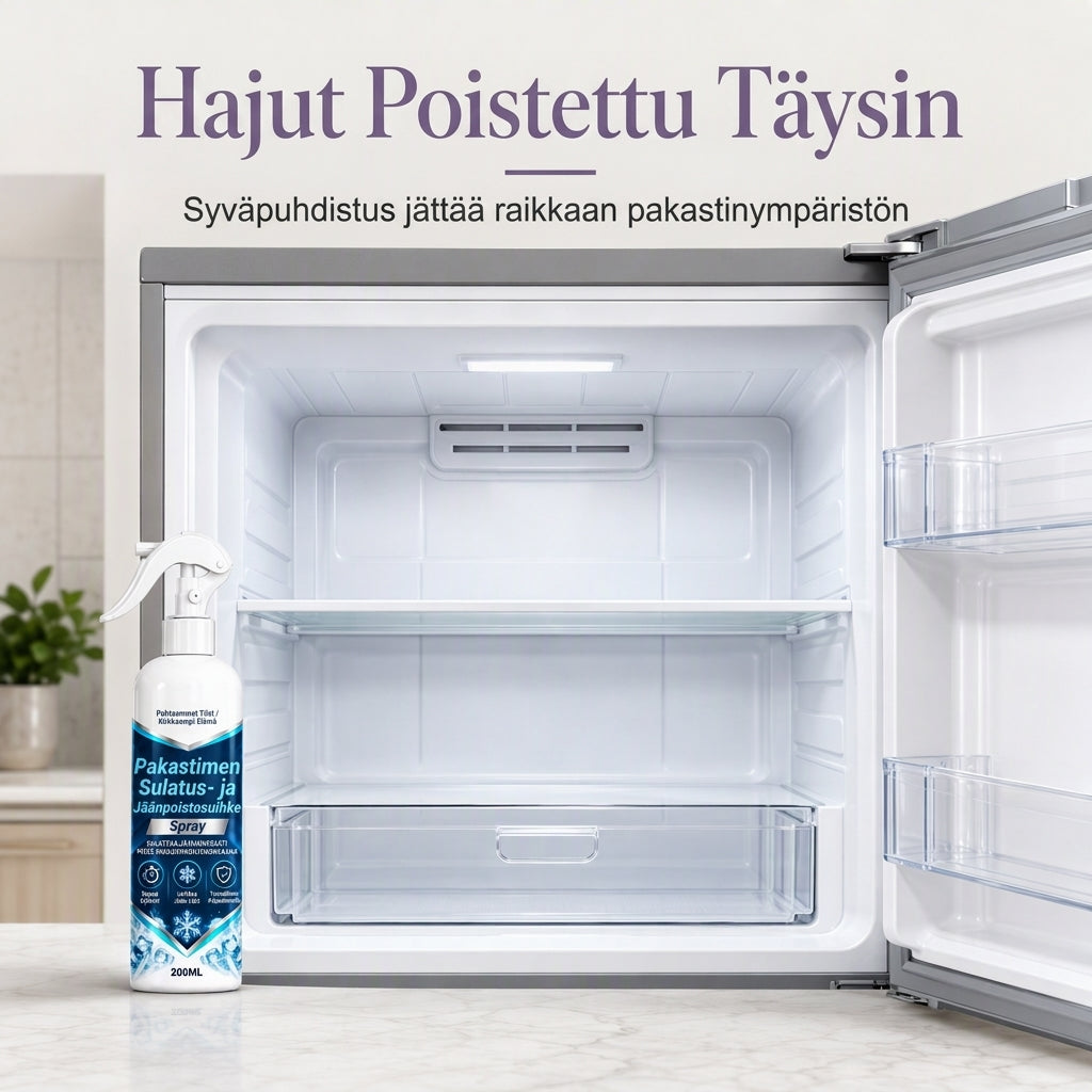Jääkaapin ja pakastimen sulatus- ja jäänpoisto-suihke