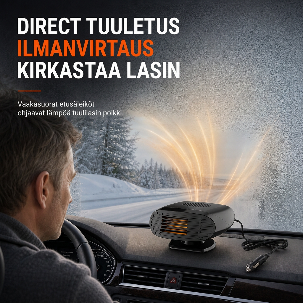 📢 50% ALENNUS! Autolämmitin & tuulilasin sulatuspuhallin – säädettävä lämmin ilma kylmiin aamuihin 🚗❄️