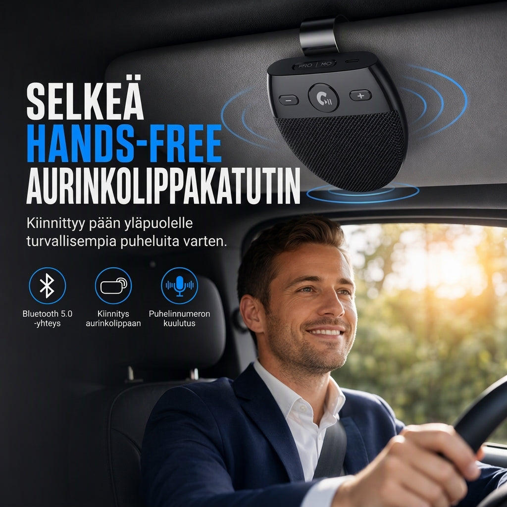 📢📢50% ALENNUS 🚗 SP11-auton aurinkosuoja Bluetooth-puhelinvapaalla – kädetön puhelu ja tärinän automaattinen käynnistys ✨