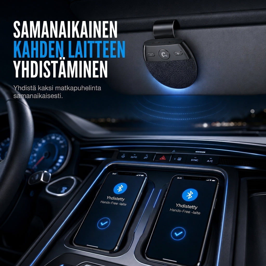 📢📢50% ALENNUS 🚗 SP11-auton aurinkosuoja Bluetooth-puhelinvapaalla – kädetön puhelu ja tärinän automaattinen käynnistys ✨