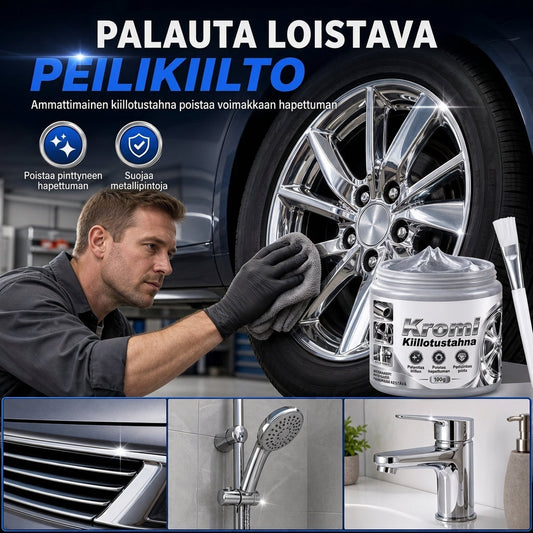 Metallinen kromin kiillotus- ja palautustahna siveltimellä