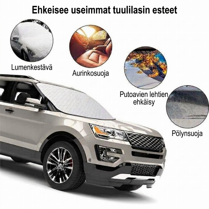 ☀️❄️Yleistuulilasin suoja aurinkoa ja lunta vastaan – suojaa autosi jäältä, huurreelta ja UV-säteilyltä, helppo asentaa ja säilyttää ✨