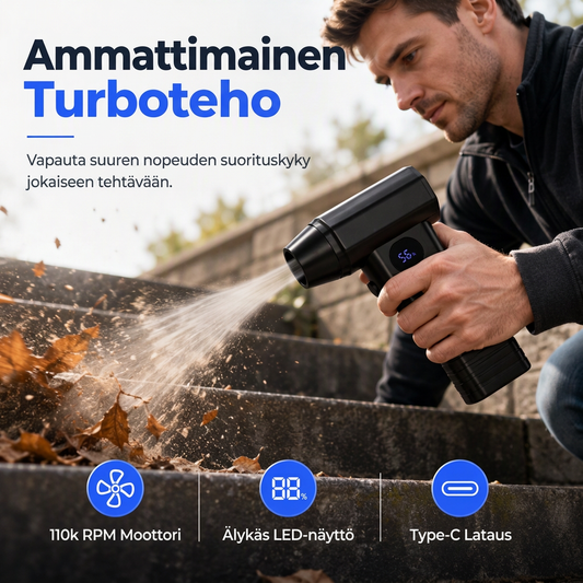Kädessä pidettävä langaton pieni nopea turbopuhallin