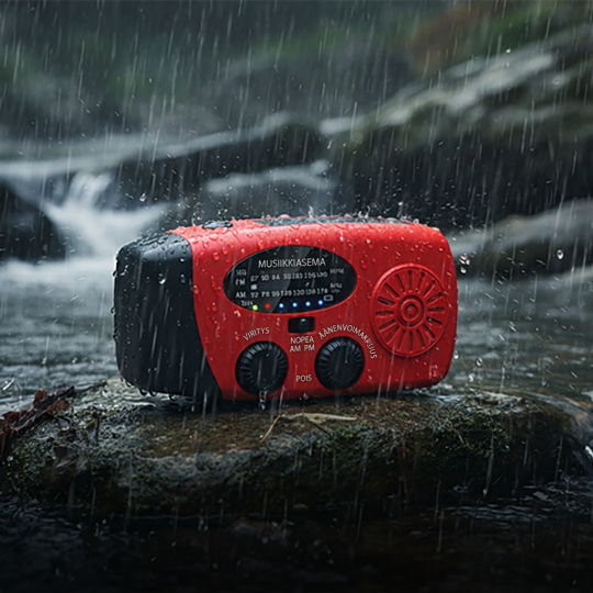 📻50% ALENNUS NYT! Monitoiminen kannettava aurinkoenergialla toimiva hätäradio – käsivirtakäyttöinen NOAA-sääradio taskulampulla, SOS-hälytyksellä ja puhelimen laturilla, selviytymisvaruste campingiin, myrskyihin ja sähkökatkoihin