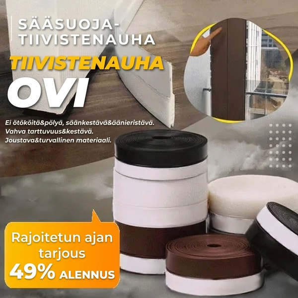🔥5 metriä ovitiivisten nauha – itseliimautuva, joustava silikoni, estää pölyn, hyönteisten ja melun pääsyn