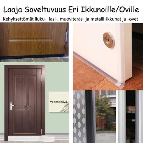 🔥5 metriä ovitiivisten nauha – itseliimautuva, joustava silikoni, estää pölyn, hyönteisten ja melun pääsyn