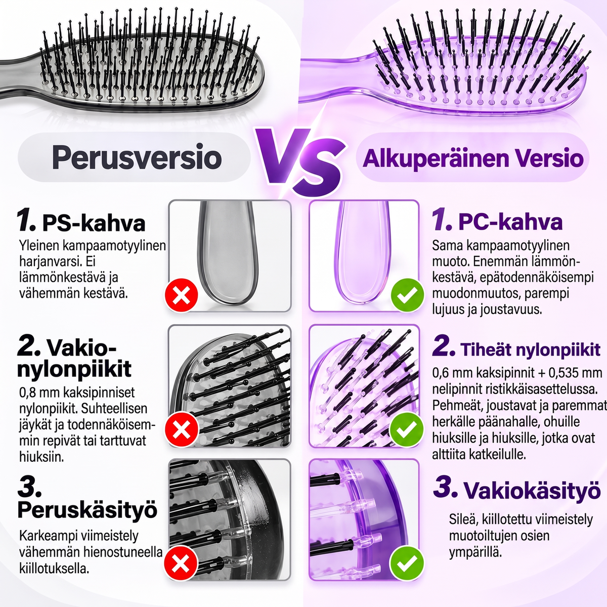 💇 Kannettava harjaustenpoisto- ja päänahkahierontaharja
