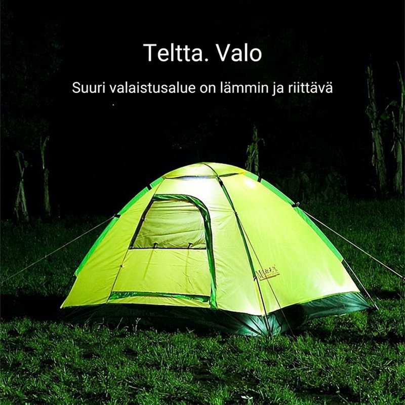 Aurinkovoimalla toimiva sisäänvedettävä camping-valaisin