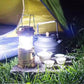 Aurinkovoimalla toimiva sisäänvedettävä camping-valaisin