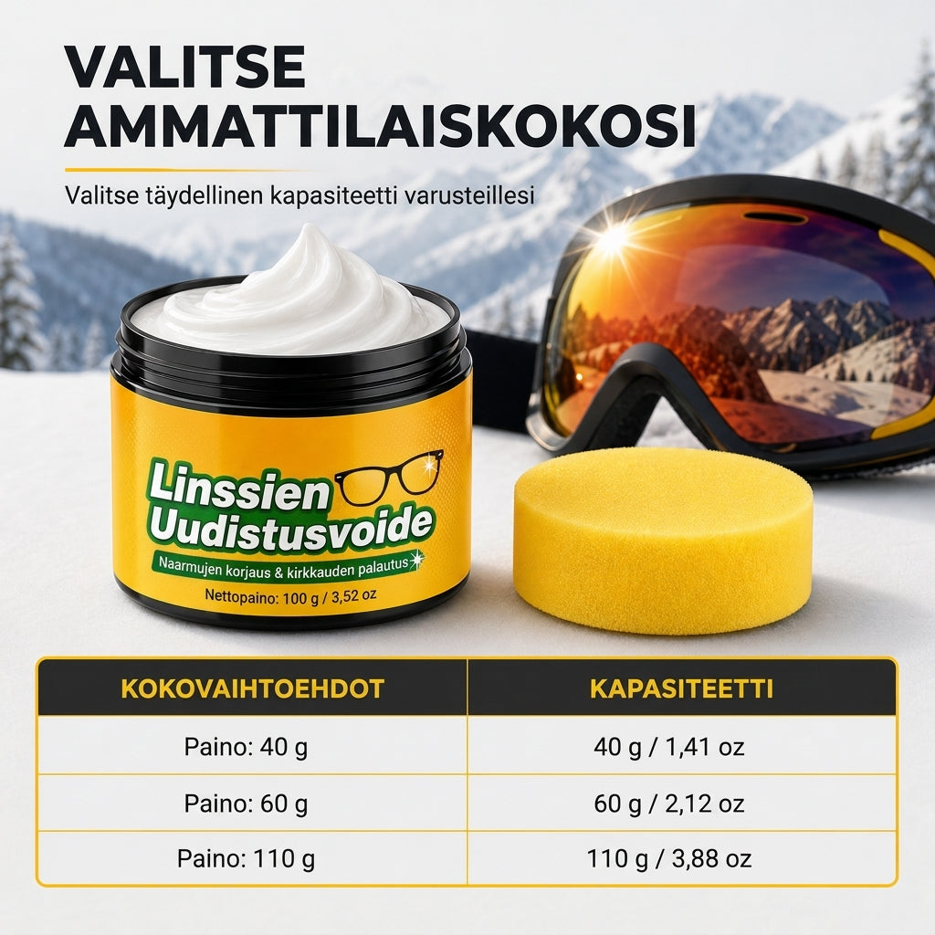 🥳2026 ALENNUSMYYNTI🥳💞Yli 50 000 myyty! 👓✨ 50 % ALENNUS! Linjojen naarmujenkorjausvoide – poista mikronaarmut välittömästi ja palauta selkeä näkö. Hellävarainen kiillotus suojaa pinnoitteita silmälaseille, suojalaseille ja visiireille! 🛡️✅