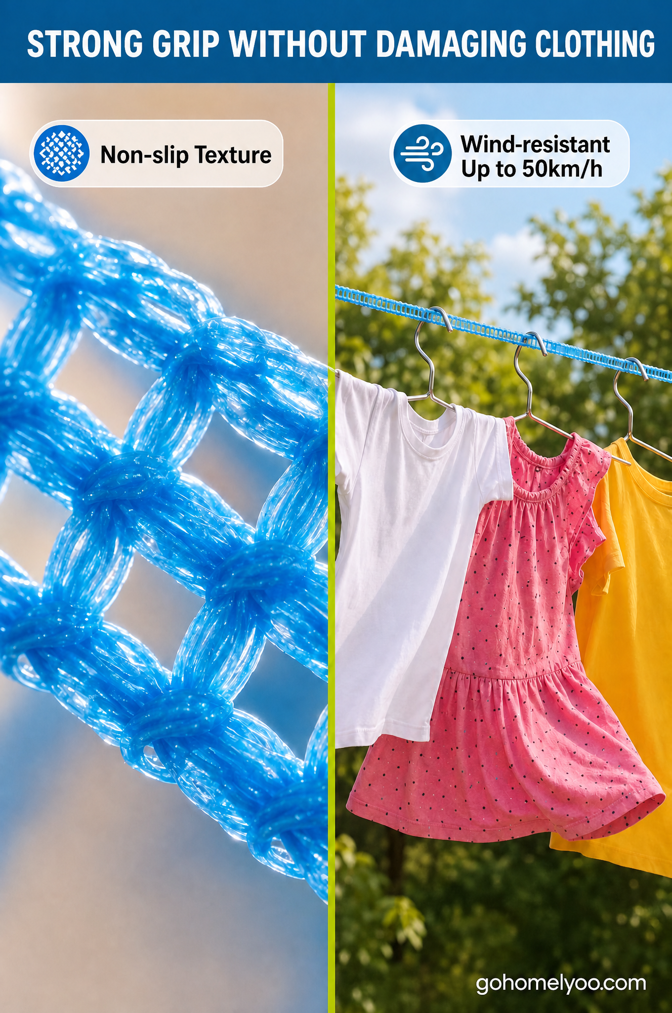 💥 OSTA 1, SAAT 1 ILMAISEKSI 🔗 Tuulenpitävä, liukumaton pyykkinaru 👕 Vältä pyykkikaaos tuulisella säällä 🌬️