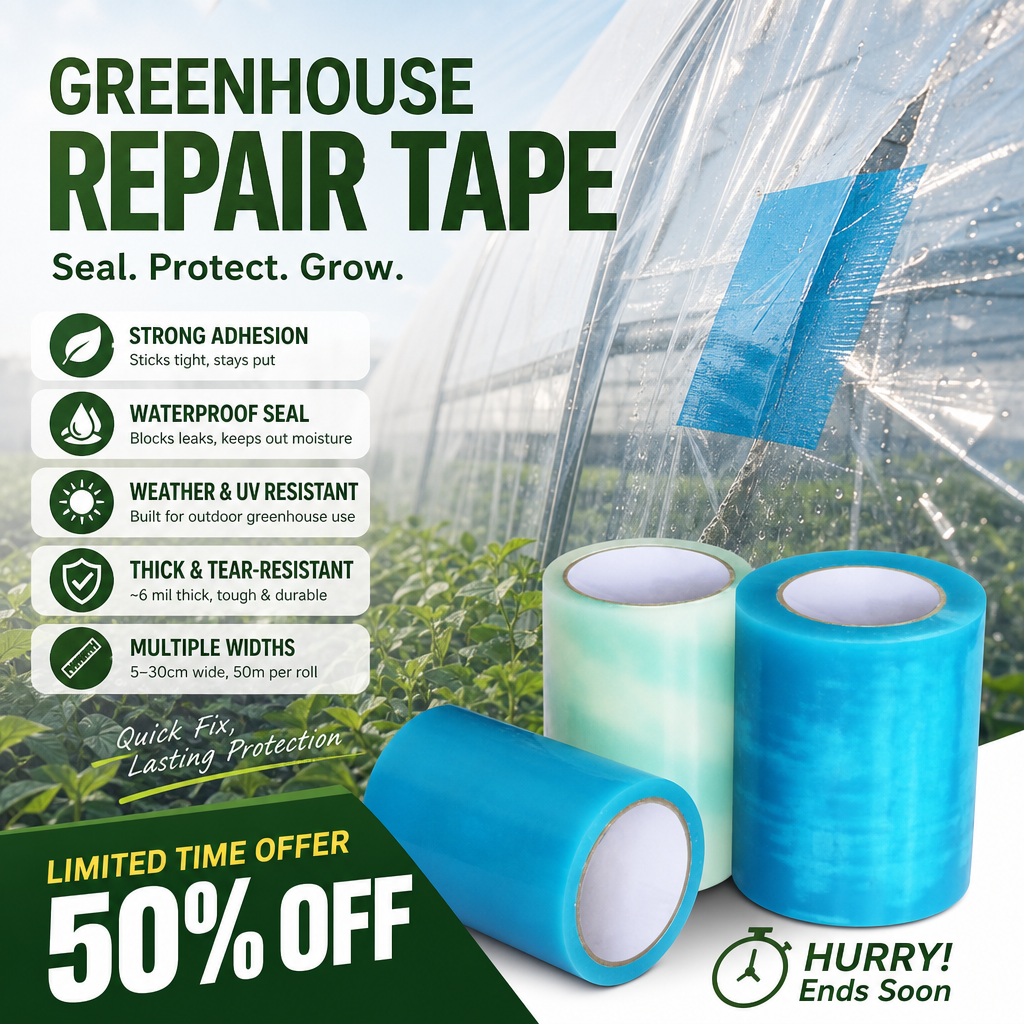 🌦️ LIMITED-TIME 50% OFF! 🩹 Weather‑Resistant Greenhouse Repair Tape – Heavy‑Duty, Strong Adhesive, Outdoor‑Ready 🌱