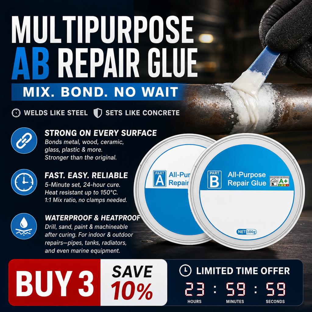 🔥 Aikarajoitettu tarjous: 50 %:n alennus | AB Super Glue: Elvyttää rikkoutuneet esineet – vahva mutta joustava, ei halkeile!